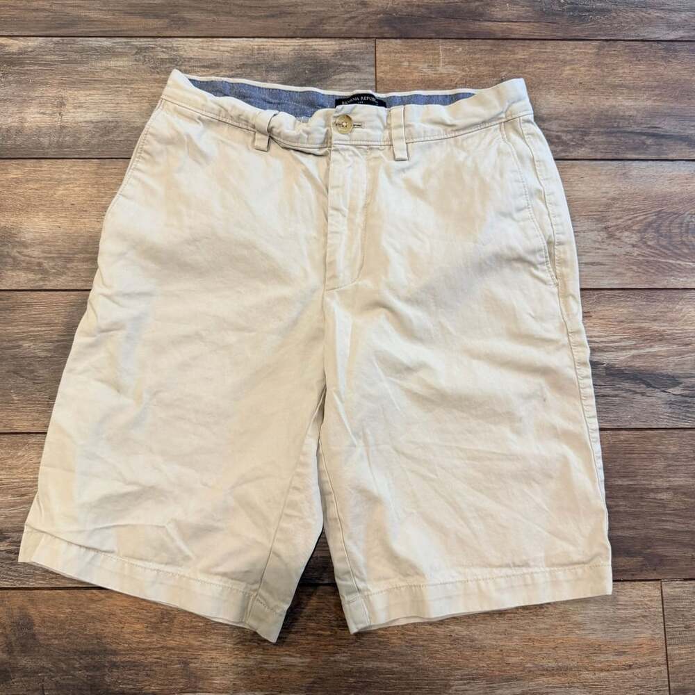 Banana Republic Emerson Short Size 29 Tan Chino Cotton Flat Front